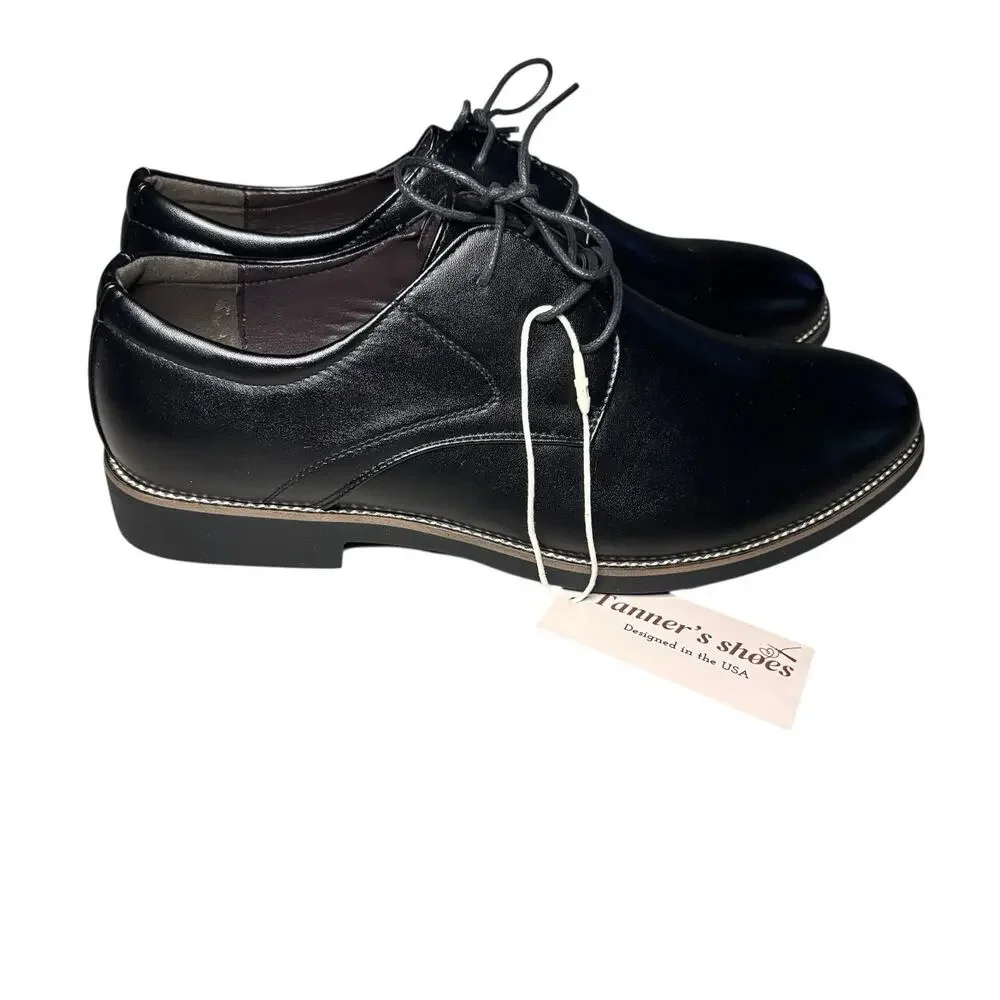 Mens Classic Black Oxford Dress Shoes Lace-Up Faux Leather Formal Shoes Sz 14/15